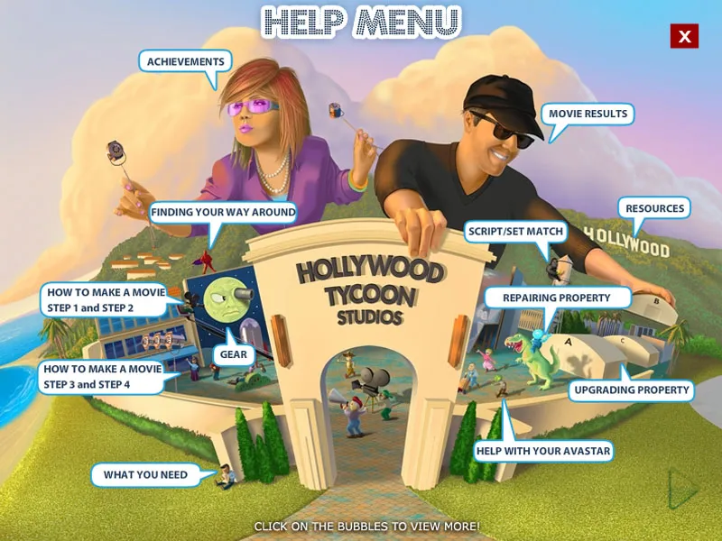Hollywood Tycoon menu screenshot